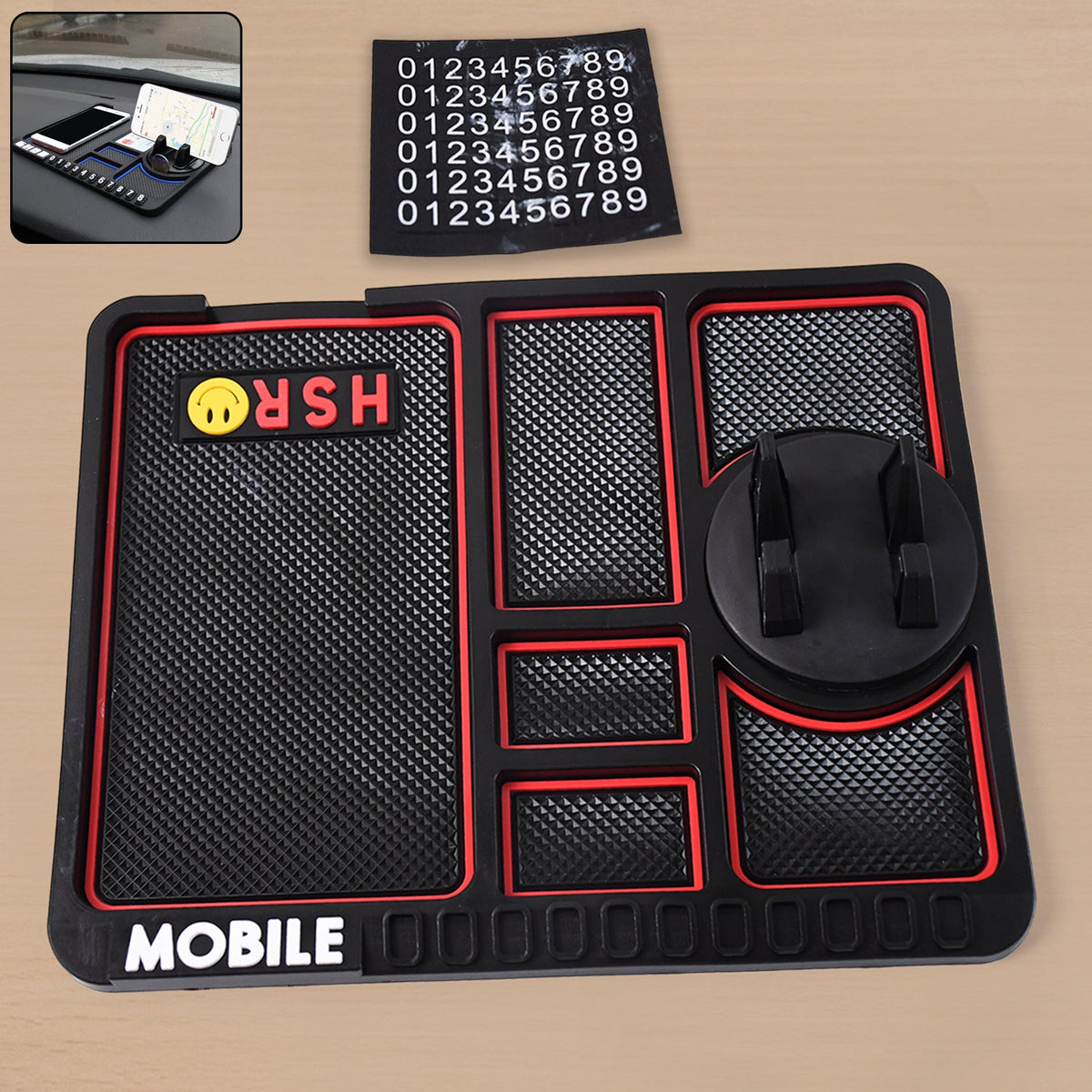 Anti-Slip Car Dashboard Mat with Mobile stand Holder