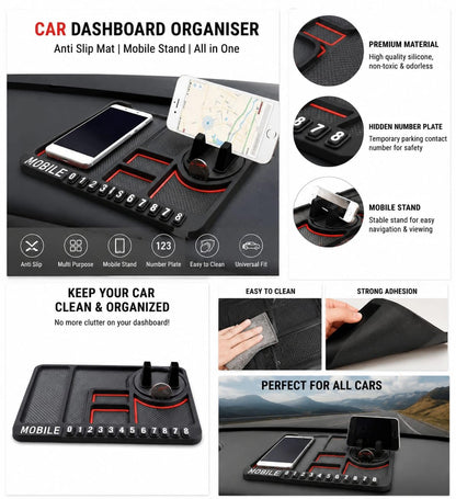 Anti-Slip Car Dashboard Mat with Mobile stand Holder