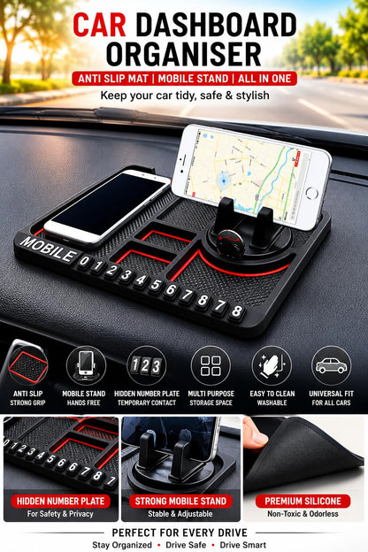 Anti-Slip Car Dashboard Mat with Mobile stand Holder
