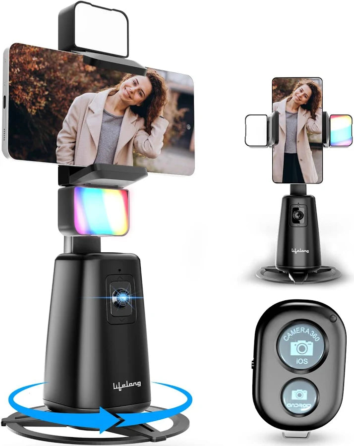 360 Degree phone tracking tripod phone holder