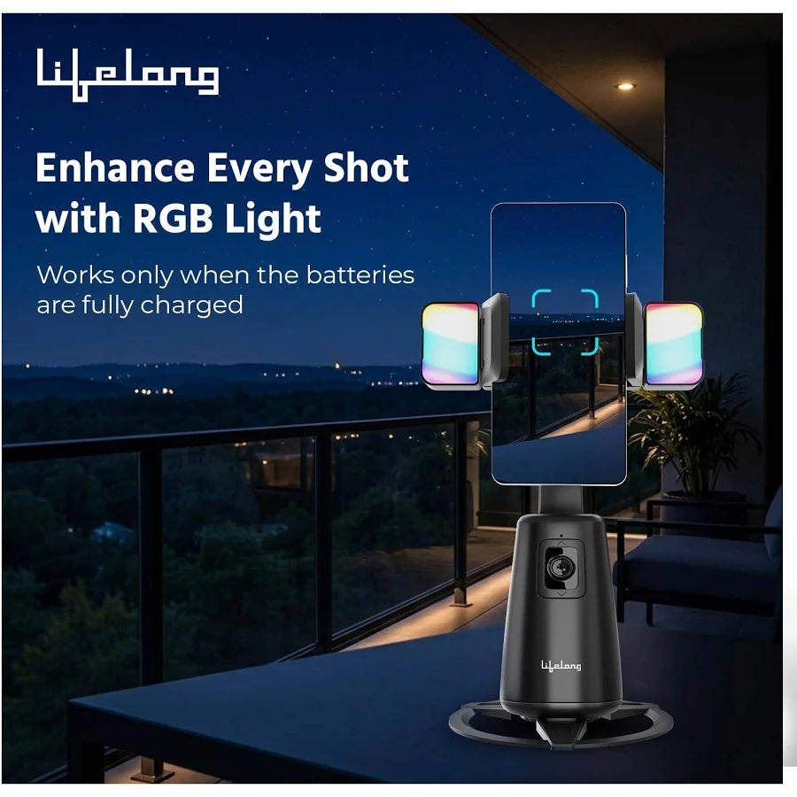 360 Degree phone tracking tripod phone holder