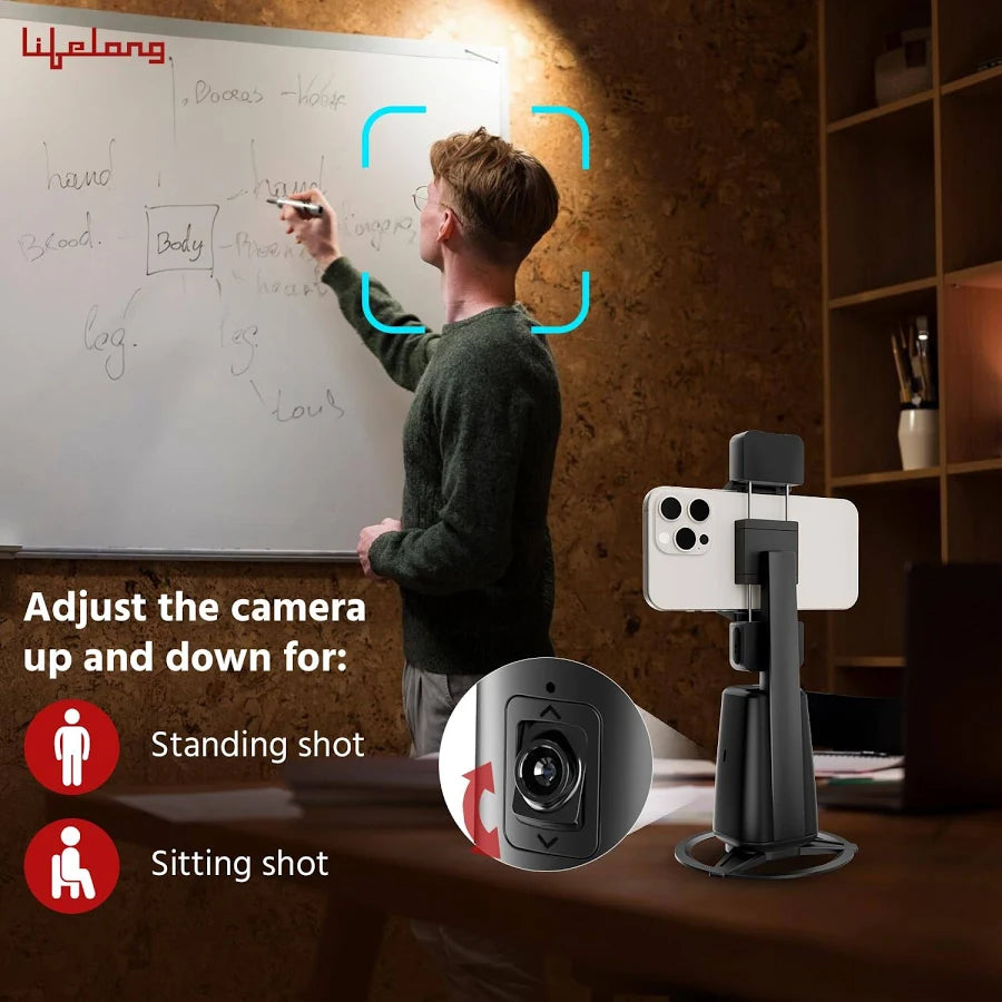 360 Degree phone tracking tripod phone holder
