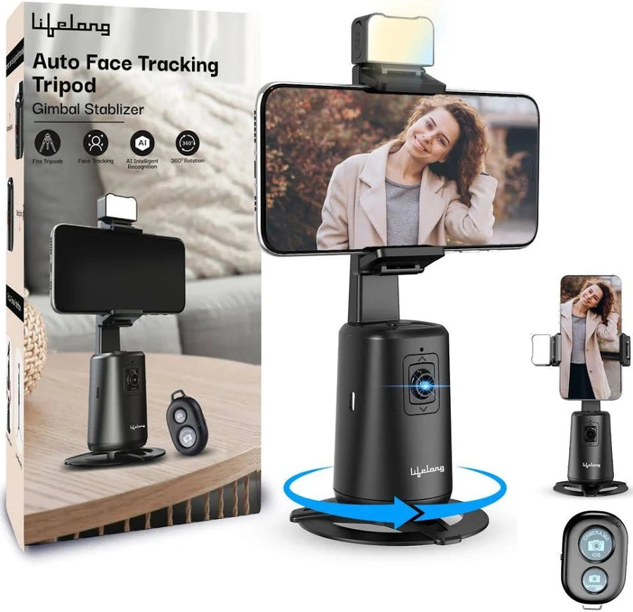 360 Degree phone tracking tripod phone holder